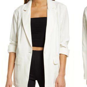 Open Edit White Oversized Blazer